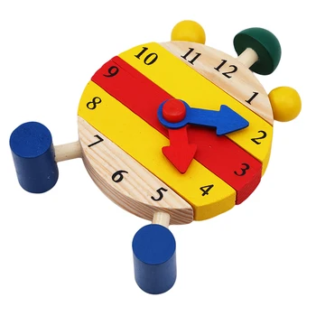 1Pcs Montessori Drevené Puzzle, Hračky Pre Deti, Digitálne Čas Vzdelávania Vzdelávanie Vzdelávacie Hra, Detská Deti Mini Puzzle Hodiny