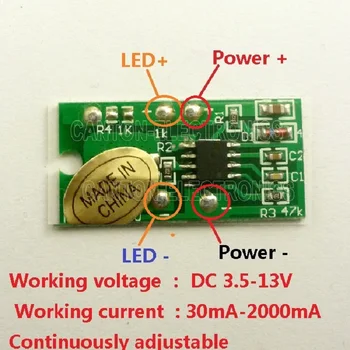 5 ks 3.7-5V Biele LED 3528 & 1pcs Dotykový LED Driver Regulátor DC-DC Konštantný Prúd Converter pre li-on USB Solárna batéria