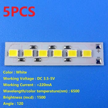 5 ks 3.7-5V Biele LED 3528 & 1pcs Dotykový LED Driver Regulátor DC-DC Konštantný Prúd Converter pre li-on USB Solárna batéria