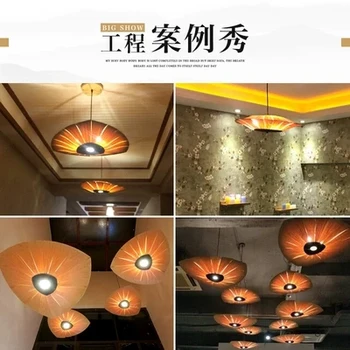 Japonsko Čínsky Štýl led Dreva Dyhy prívesok svetlo Obývacia Izba, Reštaurácia, Jedáleň závesné lampy, osvetlenie