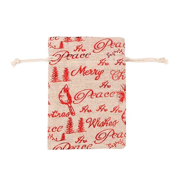 20PCS Vianočné Bavlnená posteľná Bielizeň Taška Vianočné Ozdoby Candy Bag Vianočný Darček Taška Dekorácie Dodávky