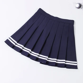 Plus Veľkosť kórejský Mini Sukne Bežné Pevné Sexy Módne Študent Gumy Pás Skladaná Sukňa A-line Bavlna Japonsko Sukne