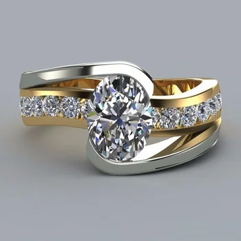 Nové Trendy Šperkov v Európskom Štýle Gold Vyplnené Prst Prsteň Ženy Móda strieborné pozlátené Zirkón Krúžok Svadobné Kapela Zásnubné Prstene
