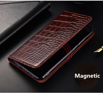 Krokodíl vzor pravých leathter magnetické telefón puzdro na Huawei Honor 30 Pro Plus/Česť 30 Pro/Česť 30 Lite flip prípade coque