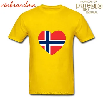 Pánske Módne Tričká som Rád, Nórsko nórsky vlajka Grafické Tlač Tee Top Bavlna, Krátky Rukáv Tees XS-3XL Camiseta Hombre