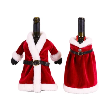 Šťastné a veselé Vianoce, Šaty, Sukne Fľaša Vína Kryt Nový Rok 2021 Vianočné Dekorácie pre Domov Navidad Vianočné Darčeky, Vianočné Výzdoba