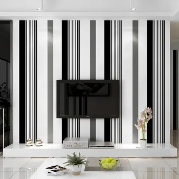 10m Čierne a biele pásy čistý papier netkaných tapiet moderný minimalistický štýl domova spálňa decor tapety, nálepky