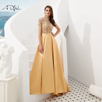 ADLN Luxusné Bling Gold Sexy Večerné Šaty 2019 Prom Formálne Šaty Žien Elegantné Večerné Šaty Dlhé Strany Nosiť Rúcho de Soiree