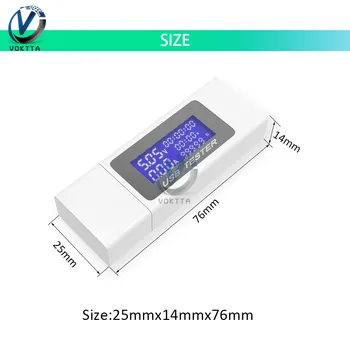 USB Tester Napätia Meter DC 4-30V Ammeter Načasovanie Digitálny Displej LCD Monitor Napájania Banka Nabíjačky, Kontrolka na USB Lekára