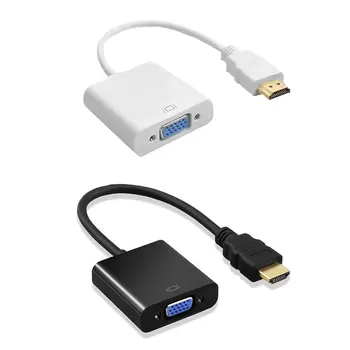 HDMI / VGA Adaptér 1080P pomer Mužov a Famale Converter Adaptér Digitálneho na Analógový Video a Audio pre PC, Notebook Tablet HDMI Káble - Gold
