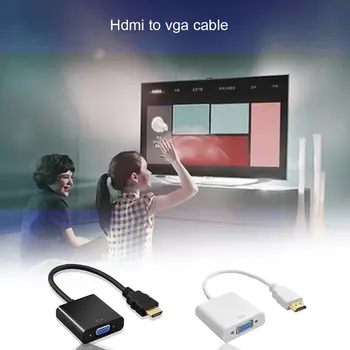 HDMI / VGA Adaptér 1080P pomer Mužov a Famale Converter Adaptér Digitálneho na Analógový Video a Audio pre PC, Notebook Tablet HDMI Káble - Gold