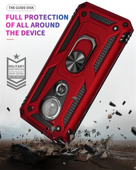 Pre Motorola E5 E6 G6 Hrať G7 Plus Prípade Silikónové Brnenie Shockproof Kryt Pre Moto Jeden Zoom Z4 P40 Power Magnet Držiteľ Krúžok Prípadoch