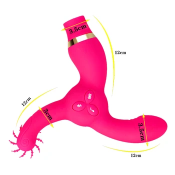 3 v 1 Sexuálny Stimulátor Klitorisu Jazyk Vibrátor Bradavky Bulík pre Ženy Jazyk Lízanie G-Spot Vibrátor, Dildo Masturbator Sexuálne Hračky