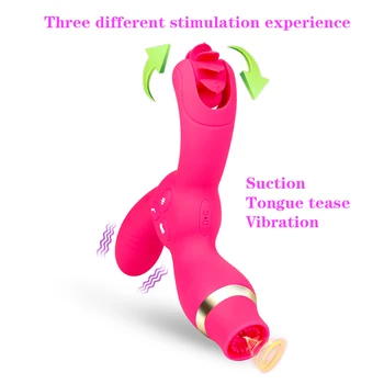 3 v 1 Sexuálny Stimulátor Klitorisu Jazyk Vibrátor Bradavky Bulík pre Ženy Jazyk Lízanie G-Spot Vibrátor, Dildo Masturbator Sexuálne Hračky