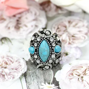 SUNSPICE MS Plný Drahokamu Vintage Prstene Pre Ženy, turecké Etnických Svadobné Šperky Starožitné Zlata Strieborná Farba Indickej Svadobný Dar