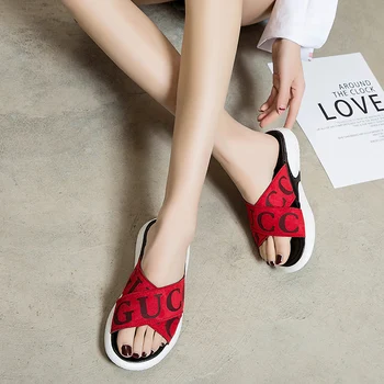 Kjstyrka 2020 nové dámske sandále letné nosenie ploché sandále dámske plážové topánky Zapatillas de Mujer ženy obuvi