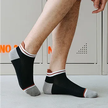 Letné Bavlna Muž Krátke Ponožky Priedušná Muž Loď Ponožky Pohodlné Plytké Úst Bežné Ponožky Muž List Krátke Ponožky