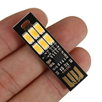5 ks USB Svetlo Keychain Super Svetlé 6 Led Mini USB Svetlo Lampy s Smart Touch Electrodeless Stmievanie Prepínač Pre Notebook Keyboa