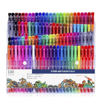 100 Farba Značku Gélové Pero Kovový Lesk Pastelové Farby, Žiadne Duplikáty Rysovacie Pero W8ED