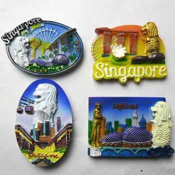 Singapur cestovať na pamiatku chladnička samolepkách trojrozmerný úľavu atrakcie magnetických nálepiek