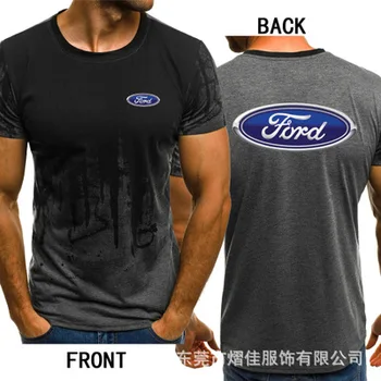 Pánske Krátke Rukáv pre Ford Auto Logo Pánske T-shirt Lete bežné Bavlna Gradient T košele Módne Hip Hop Harajuku Mužov Značky 02