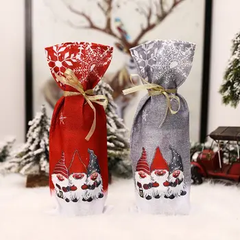 Vianočné Fľaša Vína Dekoratívny Kryt Rozkošný Fľaša Vína Lesník Sveter Fľaše, Tašky Pre Xmas Party Ornament