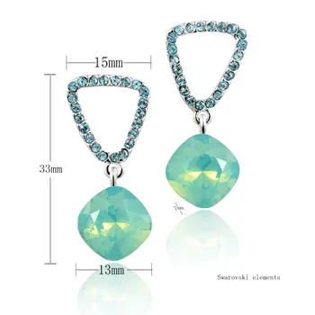 DORMITH žien vysoko kvalitných Rakúskych Kryštálov zelená/fialová drop náušnice dámske jemné šperky visieť náušnice