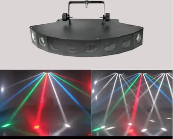 Vysoký jas LED osem-lúč ventilátor bar lúč svetelný lúč laserového svetla RGBW skener dj club disco svetlo