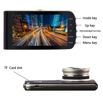 1080P Dash Cam 4 palcový Jazdy Záznamník LCD Sn Duálne Kamery HD Vplyv na Snímanie