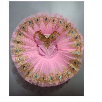 Profesionálne Balet Tutu Dieťa Labutie Jazero Kostým Biela / Ružová Baletné Šaty pre Deti Palacinka Tutu Dievčatá Dancewear