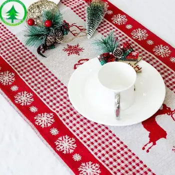 Vianočné Elk Tlač Stôl Runner Vianočné Ozdoby Tvorivé Štýlový Trend Reštaurácie Vianočné Dekorácie Dodávky