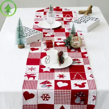 Vianočné Elk Tlač Stôl Runner Vianočné Ozdoby Tvorivé Štýlový Trend Reštaurácie Vianočné Dekorácie Dodávky