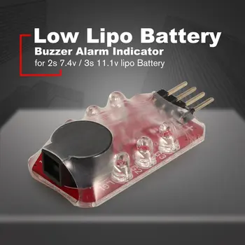 Nízke Lipo Batérie LED Napätie Meter Tester Bzučiak Alarm, Indikátor Jednej Reproduktor pre 2s 7.4 v / 3s 11.1 v lipo Batérie