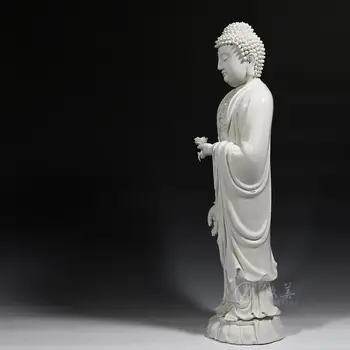 Micro veľkosť dať Ephraim Amitabha, ako Dehua keramické sôch Budhu stáť ako veľké boutique venovaná Buddha