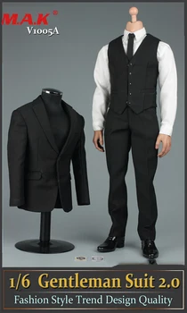 1/6 black mužov gentleman vyhovovali oblečenie oblečenie súbor vhodný pre 12