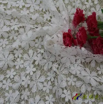 2Yards Nigérijský Čipky Textílie Na Svadby 2017 Bielej Farby Afriky Kábel Čipky francúzskej Čipky Tkaniny Vysokej Kvality