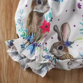 NÁS Novorodenca Dievča bez Rukávov Bunny Romper jumpsuit Playsuit Veľkonočné Oblečenie