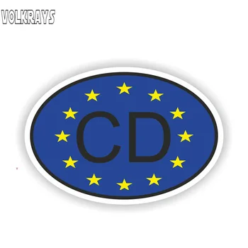 Volkrays Creative Auto Nálepky CD Zboru Diplomatické Kód Krajiny Príslušenstvo Reflexné chranenim Vinyl Otlačkom,8cm*12 cm