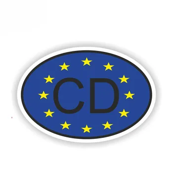 Volkrays Creative Auto Nálepky CD Zboru Diplomatické Kód Krajiny Príslušenstvo Reflexné chranenim Vinyl Otlačkom,8cm*12 cm