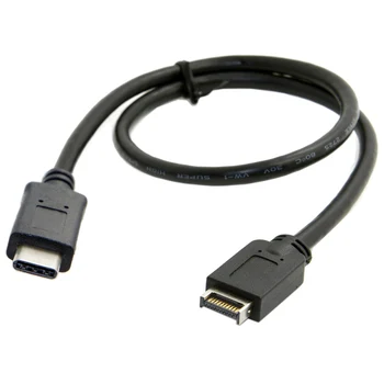 USB 3.1 Prednom Paneli Hlavička na USB-Typ C-C Muž Rozšírenie Dátový Kábel, 50 cm