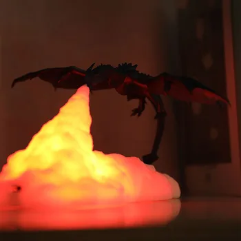 3D Vytlačené Dragon Svietidlá LED Nočného Sopky Dragon Lampa 3D Vytlačené Ice Dragon 3D Tlač Realistických Mesiac Nočné Svetlo S USB
