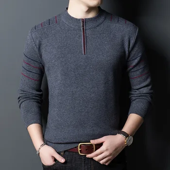 Zimné nový produkt sveter pánske mládeže bežné pol zips okolo krku kontrast dlhý rukáv osobnosti klesnutie tričko veľkoobchod