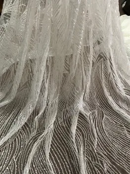 Francúzsky Čistý Čipky Textílie SYJ-53113 s korálkami hot predaj výšivky oka textílie nigérijský tylu čipky textílie