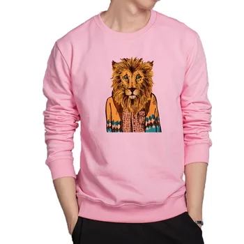 Maľovanie lev mikina v pohode zvierat hoodie mužov kvalitná bavlna bežné hoodies krásne lev streetwear pôvodnej značky topy