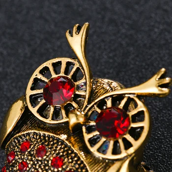 Baiduqiandu Nový Príchod Red Crystal Vintage Sova Brošňa Kolíky Módne Ženy, Oblečenie, Šperky, Doplnky