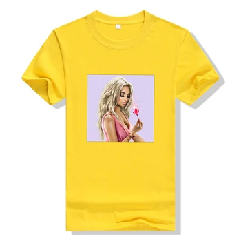 Moderné Dievčenskú Študent Krátky rukáv T-shirt Žena Harajuku Krásy Tlač Osobnosti T shirt Príležitostné O-Neck Tričko Multicolor