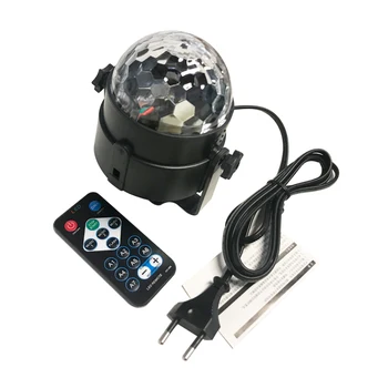 1Pcs Farebné Aktivované Zvukom Disco Ball LED Fáze Svetlá 3W RGB Laser Projektor Svetlo Lampy Vianočný Večierok Dodávky Deti Darčeky