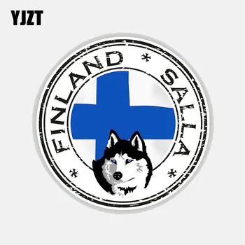 YJZT 13 CM*13 CM Tvorivé Fínsko Salla Vlajka Auto Nálepky Okno Motocykel PVC Odtlačkový 6-2773