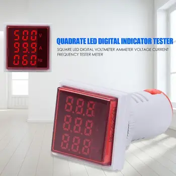 Námestie LED Digitálny Voltmeter Ammeter Napätie Prúd Frekvencia Tester Meter Signálne Svetlá Napätie Meter Indikátor Tester