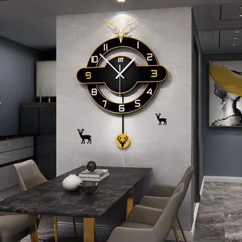 1314 Nordic štýl dekoratívne hodiny lampa luxusná obývacia izba nástenné hodiny home fashion moderné nástenné hodiny digitálne nástenné hodiny